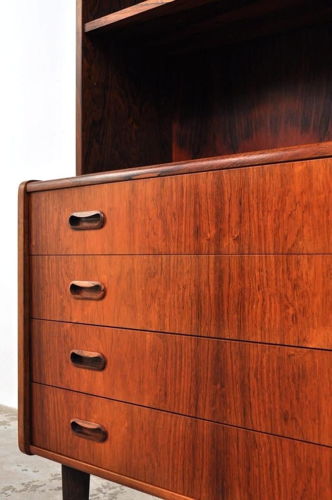 Vintage palissander boekenkast ladekast kast Deens jaren 60, Gebruikt, 3 of 4 laden, 150 tot 200 cm, 25 tot 50 cm