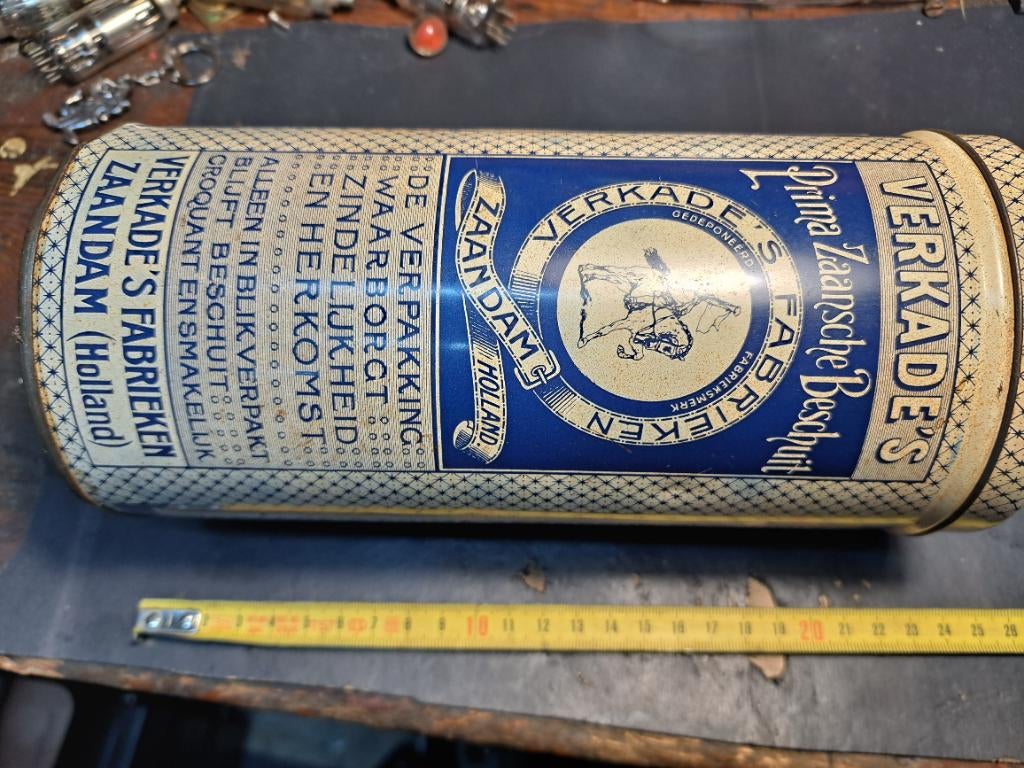 Verkade blik oud, Verzamelen, Blikken, Ophalen of Verzenden, Gebruikt, Beschuit, Verkade