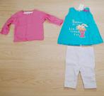 Baby set maat 62/68: blauw shirt, wit legging, roze vest, Ophalen of Verzenden, Nieuw, Meisje, Setje