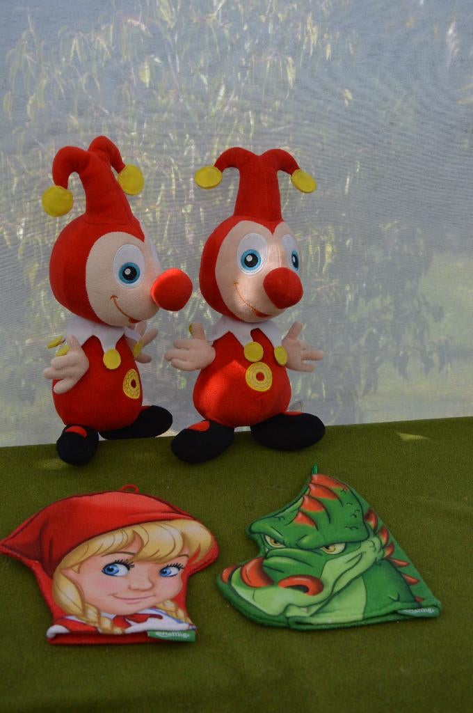 Uit de Efteling: 2 Jokie knuffels 35 cm + 2 washandjes Draak, Ophalen of Verzenden, Gebruikt, Beeldje of Poppetje