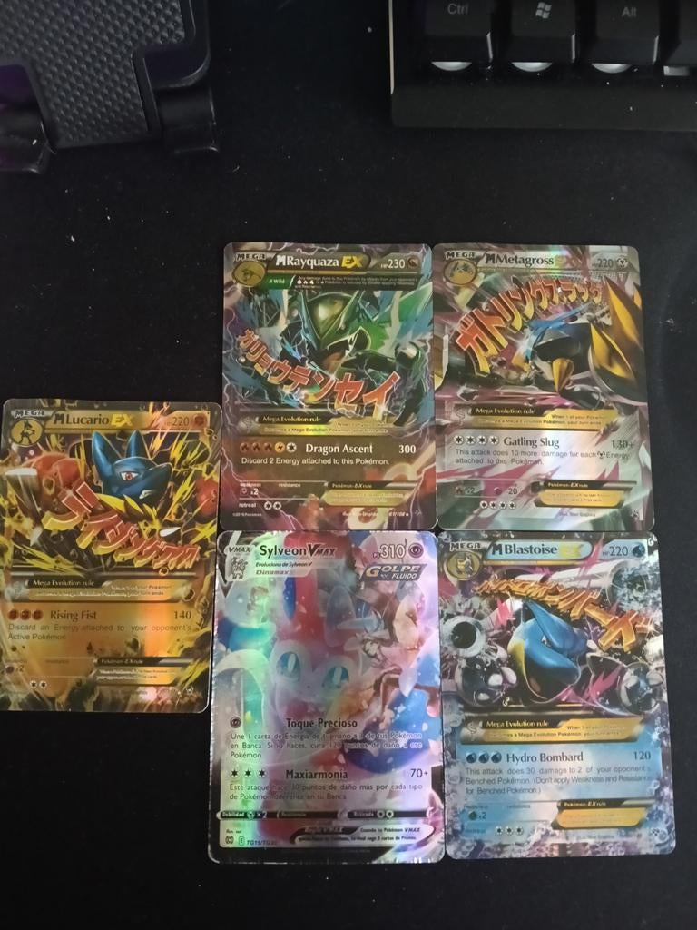 Pokémon kaarten: M Lucario, M Rayquaza, M Metagross, Sylveon, Ophalen of Verzenden, Meerdere kaarten