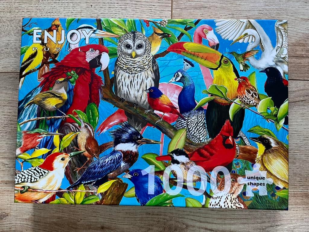 ENJOY puzzel 1000 stukjes Feathered Fenzy, Ophalen of Verzenden, 500 t/m 1500 stukjes, Zo goed als nieuw