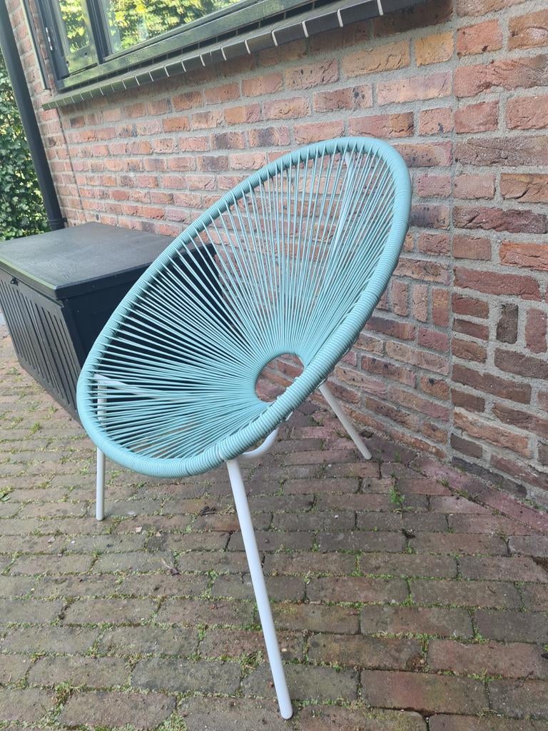 Hippe draadstoel mintgroen, Ophalen, Zo goed als nieuw