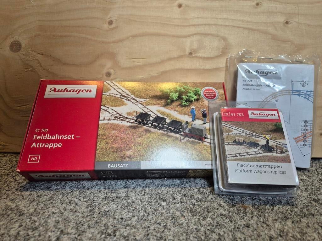 Auhagen H0f veldspoor set, Gelijkstroom, Rails, Ophalen of Verzenden, Zo goed als nieuw