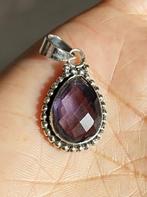 925 zilveren hanger met natuurlijke paarse Ioliet steen, O.T., Paars, Nieuw, Ophalen of Verzenden