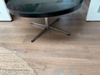 Vintage salontafeltje met mooie chromen poot en glasplaat, Huis en Inrichting, 50 tot 100 cm, Ophalen of Verzenden, Zo goed als nieuw