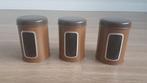3x Voorraad Potten Bruin Keuken, Verzamelen, Blikken, Verzenden, Gebruikt, Beschuit
