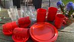 Mepal vintage retro camping servies lichtrood 35 delig, Ophalen of Verzenden, Zo goed als nieuw