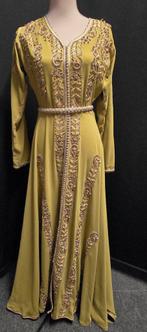 🫒 Olijfgroene Marokkaanse Jurk met Handwerk & Glans, Kleding | Dames, Jurken, Ophalen of Verzenden, Maat 36 (S), Gedragen, Marokkaanse jurk