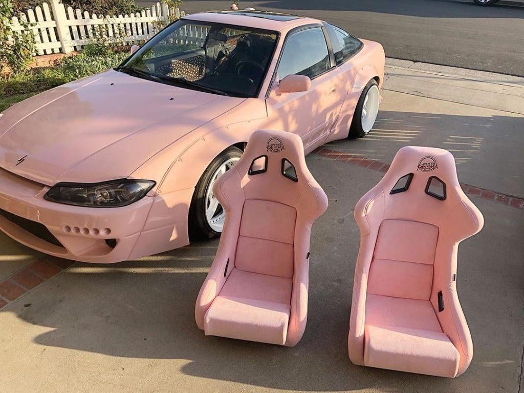 NRG Prisma Kuipstoel sportstoel stoel Roze alcantara, Auto diversen, Tuning en Styling, Ophalen of Verzenden