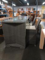 (0439W) 8 persoons bartafelset bruine wicker, Tuin en Terras, Ophalen, Gebruikt, ., 8 zitplaatsen