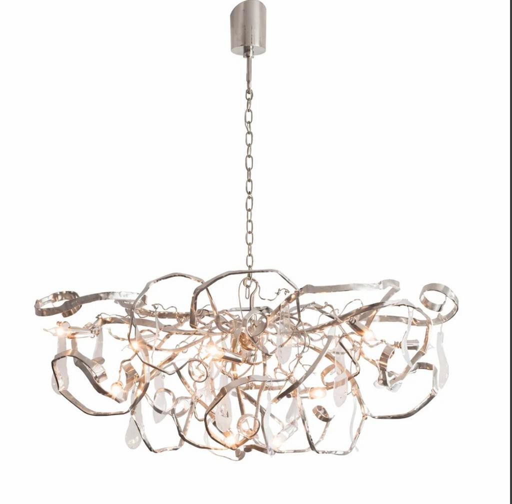 Brand van Egmond Delphinium Ovaal hanglamp 100 cm, Ophalen, Gebruikt, Metaal