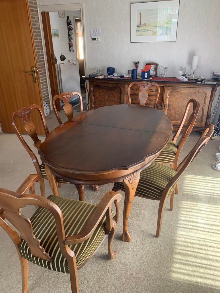 Eethoek antiek vintage, Huis en Inrichting, Complete eetkamers, Ophalen, Zo goed als nieuw, 4 tot 6 stoelen