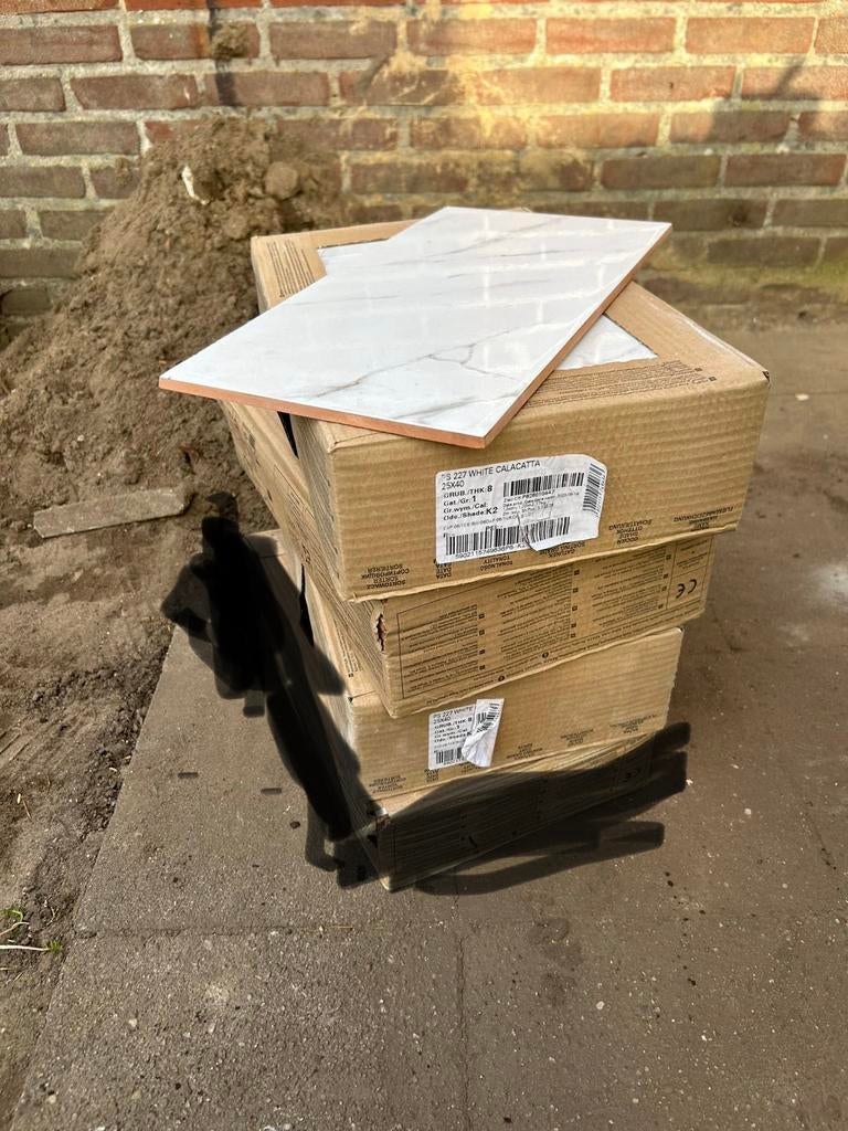 3 DOZEN 25/40. WHITE CALACATTA KERAMIEK  WANDTEGELS 3,60 m2, Ophalen, Nieuw, Minder dan 5 m², Wandtegels