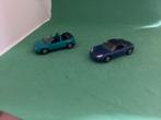 Siku blauwe sportwagen en turquoise cabrio, Overige merken, Gebruikt, 1:50 of kleiner, Auto