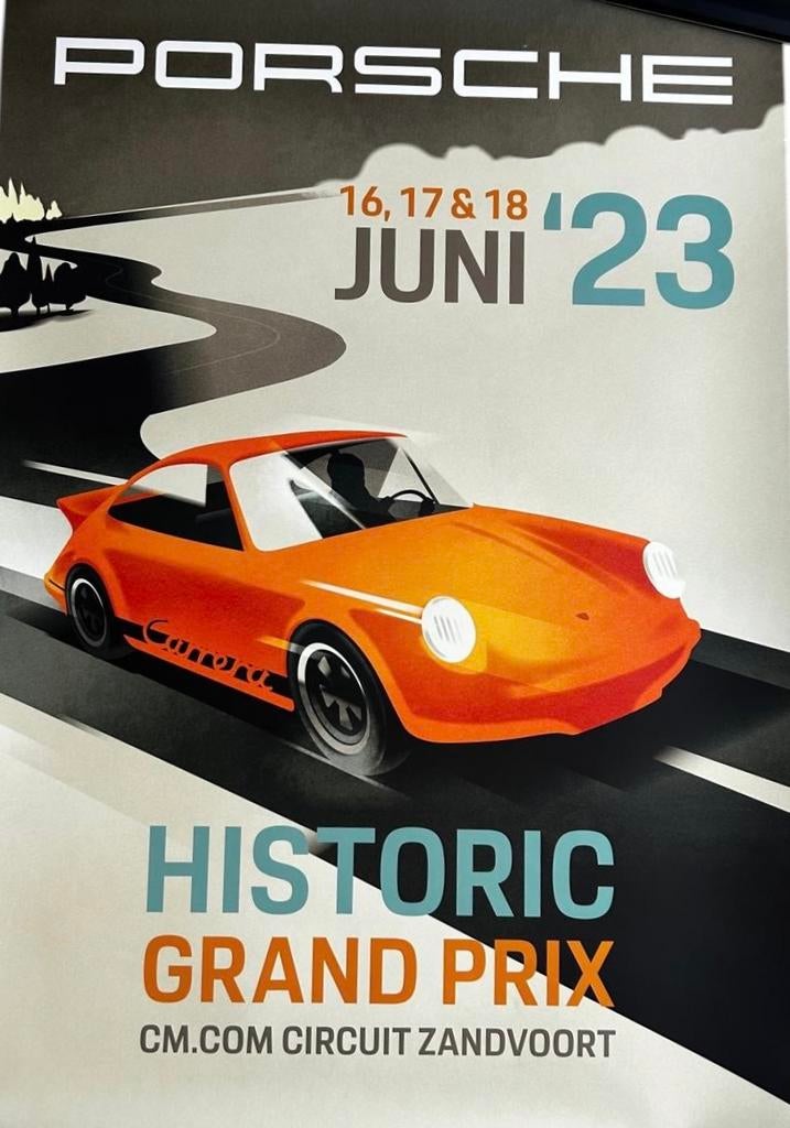Porsche Historic Grand Prix Zandvoort Poster – Retro Design, Ophalen of Verzenden, Zo goed als nieuw