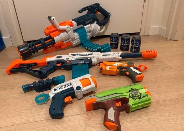 X-shot Nerf guns verzameling, Kinderen en Baby's, Speelgoed | Buiten | Actiespeelgoed, Gebruikt, Ophalen of Verzenden