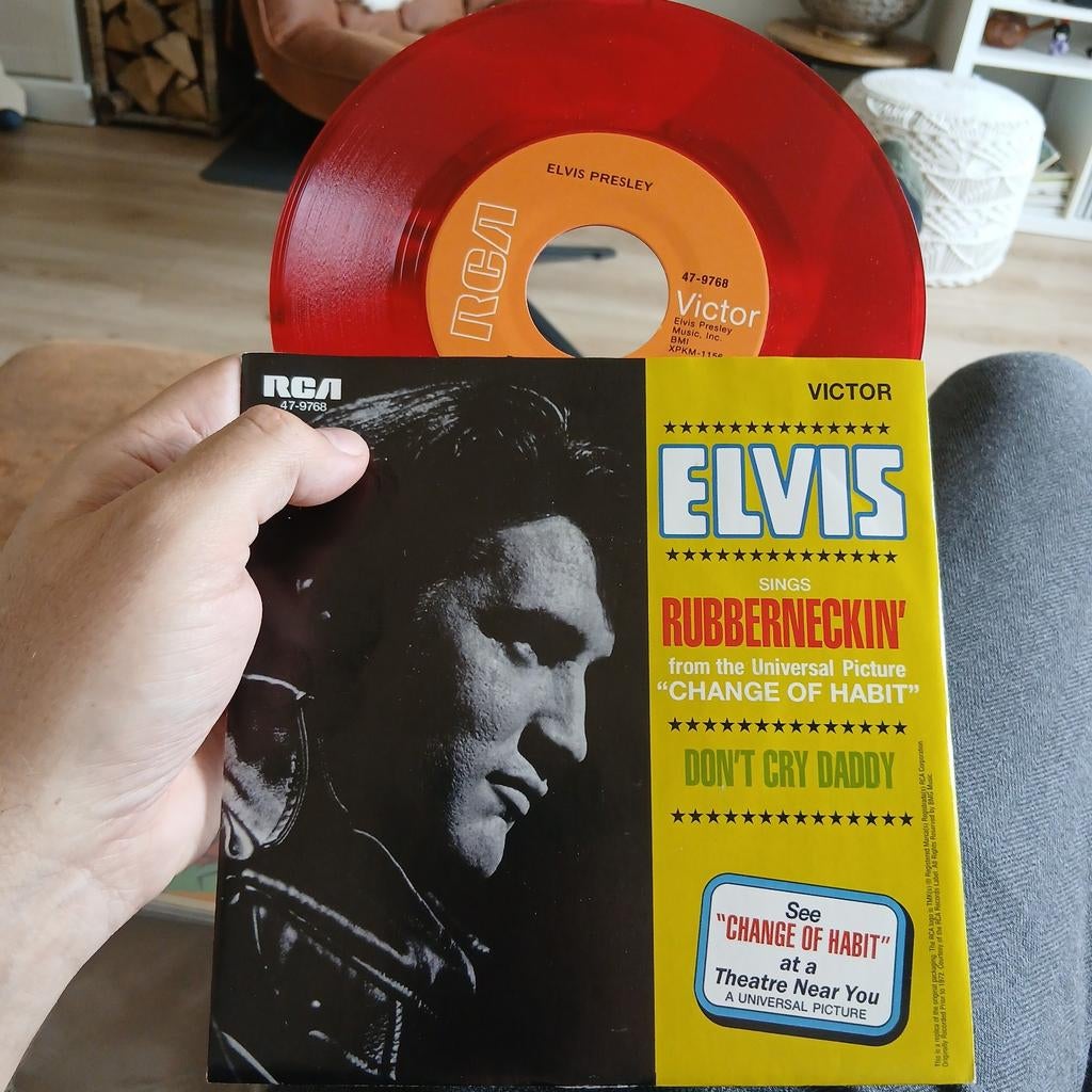 Elvis Presley - Rubberneckin' / Don't Cry Daddy (Rood US), 7 inch, Single, Ophalen of Verzenden, Zo goed als nieuw