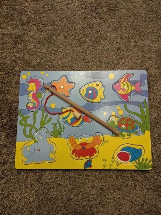 Magnetisch visspel, vis spel, houten puzzel, Ophalen of Verzenden, Zo goed als nieuw
