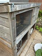Konijnenhok buiten met ren, Dieren en Toebehoren, Ophalen, 110 cm of meer, Zo goed als nieuw, 90 cm of meer