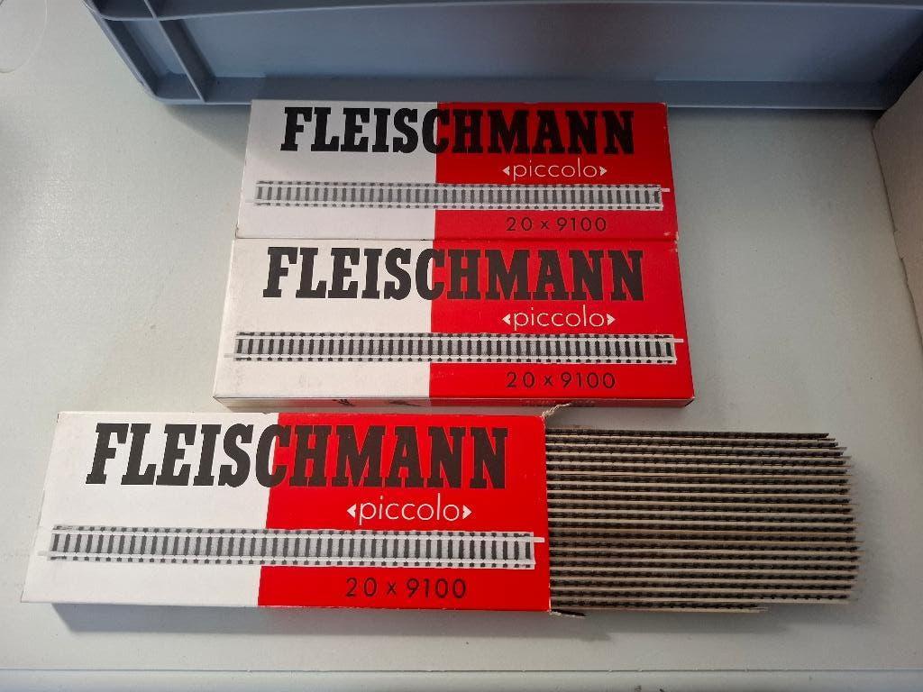 Fleischmann N Piccolo 9100 Rechte rails 20x 222 mm, Hobby en Vrije tijd, Modeltreinen | N-Spoor, Gelijkstroom, Fleischmann, Nieuw