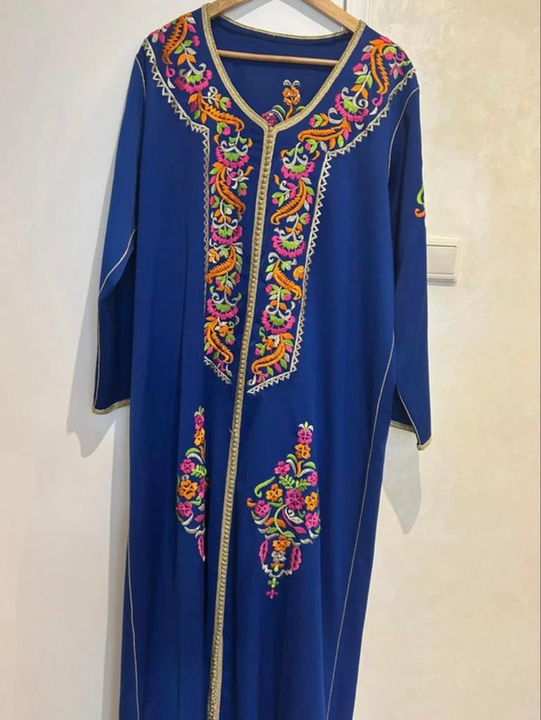 Marokkaanse jurk (Kaftan), Kleding | Dames, Jurken, Blauw, Maat 42/44 (L), Ophalen of Verzenden, Zo goed als nieuw
