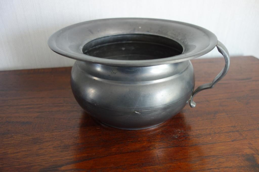 Tinnen po-pot-nachtspiegel, Antiek en Kunst, Ophalen of Verzenden