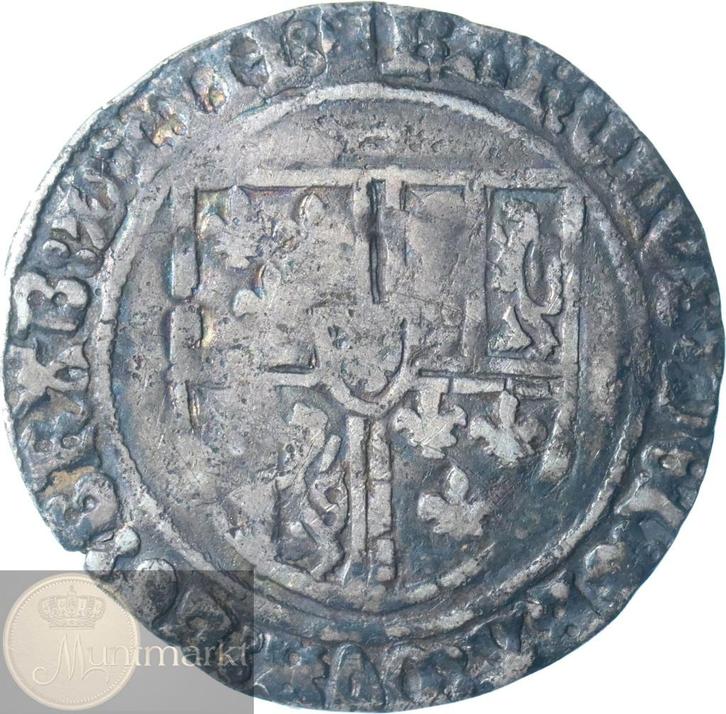 Leuven - Dubbele stuiver z.j. (1468-1474) "Karel de Stoute", Postzegels en Munten, Munten | Nederland, Losse munt, Overige waardes