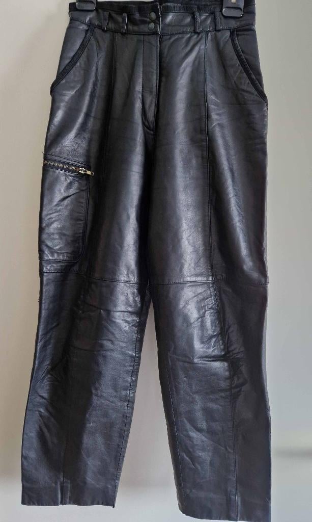 Lederen broek, in goede conditie!, maat S, 36, Zwart, Ophalen of Verzenden, Zo goed als nieuw, Maat 36 (S)