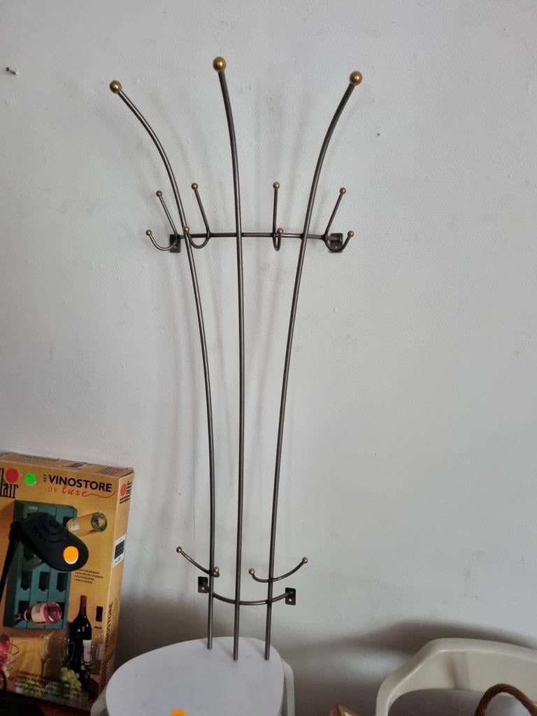 Vintage metalen kapstok, Ophalen, Metaal, Wandkapstok, Minder dan 100 cm