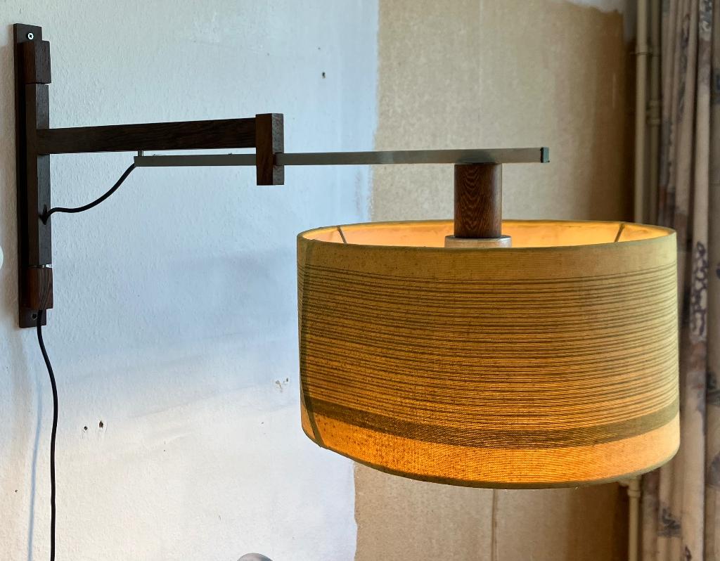 vintage wandlamp uit jaren '70, Ophalen, Gebruikt, Hout, Vintage