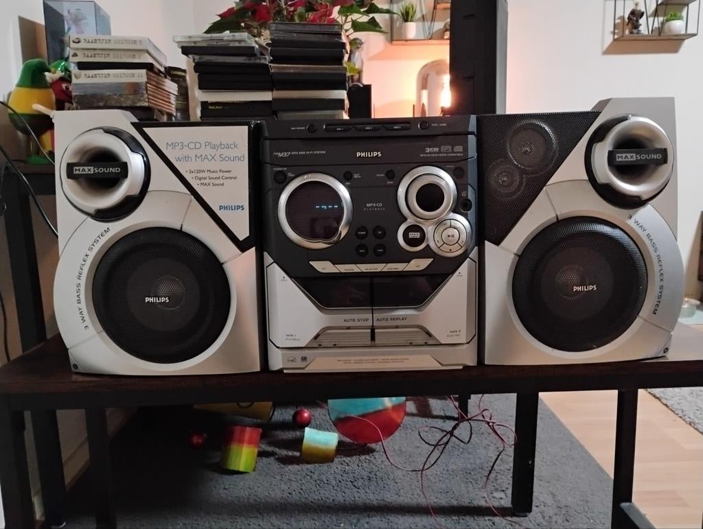 stereoset philips fwm37 mp3 en 3 cd wisselaar en cassette, Audio, Tv en Foto, Stereo-sets, Gebruikt, Cassettedeck, Ophalen of Verzenden
