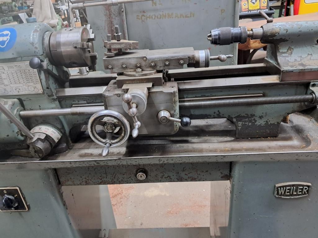 Weiler LDZ 220 met veel toebehoren spantangen vierklauw enz, Doe-het-zelf en Verbouw, Ophalen, Metaaldraaibank