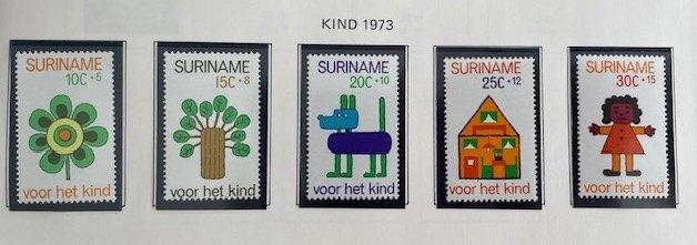 1973 Kinderzegels - Kinderwereld 5x, Postzegels en Munten, Postzegels | Suriname, Ophalen of Verzenden, Postfris