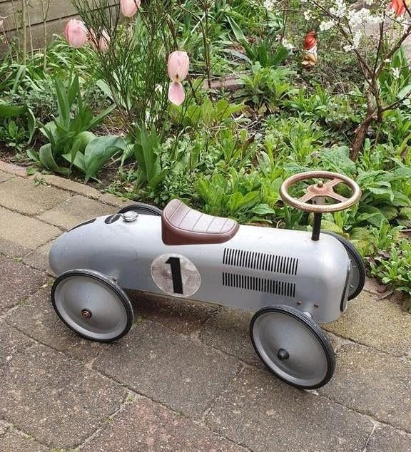 Leuke vintage loopauto in raceauto-stijl, Kinderen en Baby's, Speelgoed | Buiten | Voertuigen en Loopfietsen, Gebruikt, Ophalen