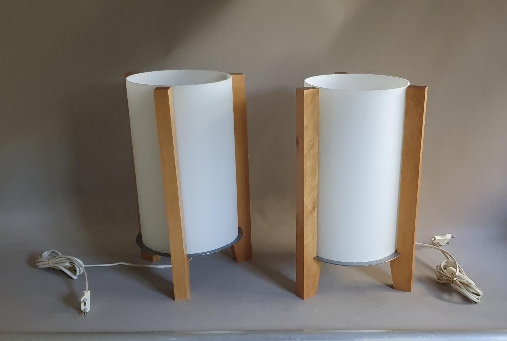 vintage tafellamp  Ikea japandi design, Ophalen of Verzenden, Zo goed als nieuw, Glas, Minder dan 50 cm