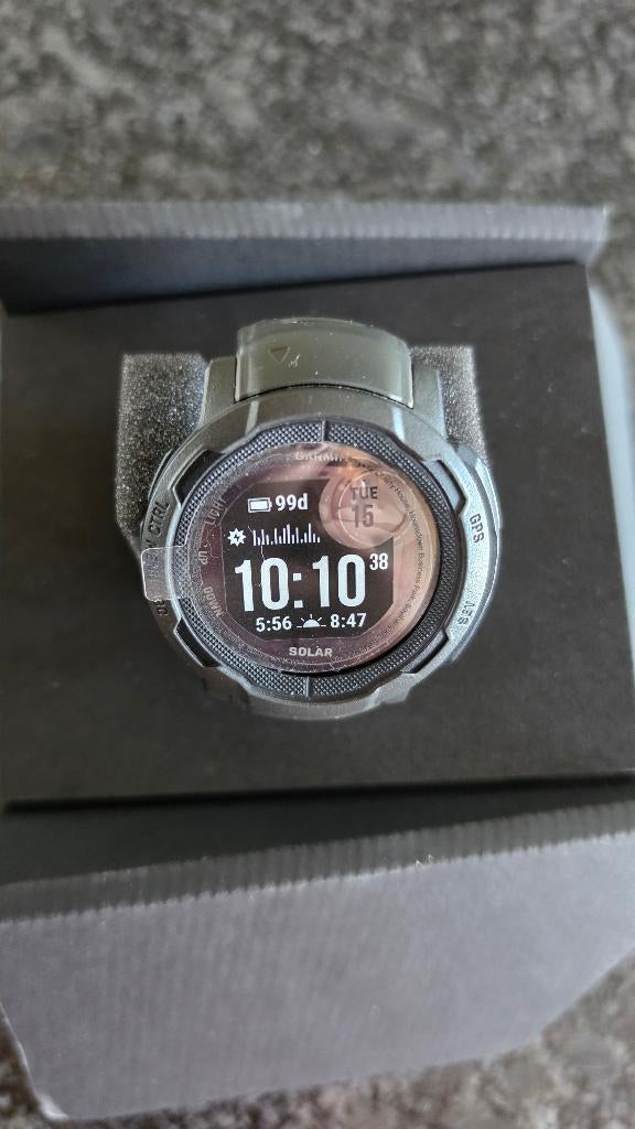 Fantastisch werkende Garmin instinct 2 solar nu te koop., Sieraden, Tassen en Uiterlijk, Sporthorloges, Ophalen, Zwart, Garmin