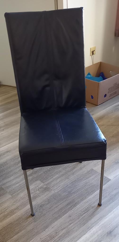 leren eetkamerstoelen, Huis en Inrichting, Stoelen, Ophalen, Gebruikt, Zwart, Vier