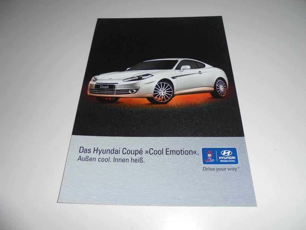 leaflet Hyundai Coupé Cool Emotion  2008, Ophalen of Verzenden, Nieuw, Overige merken