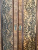 Antieke kast met legplanken - Wortelnoten fineer, Antiek en Kunst, Ophalen of Verzenden