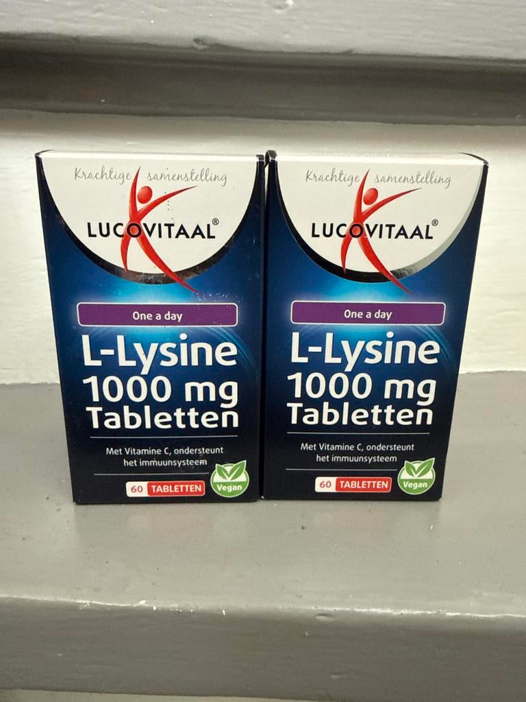 2x Lucovitaal L-Lysine 1000 mg Tabletten 60 stuks, Ophalen of Verzenden, Nieuw, Overige typen