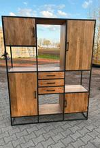 NIEUW! Denver Supreme XXL kast 160 cm mangohout / staal, Ophalen, Nieuw, Minder dan 150 cm, 150 tot 200 cm