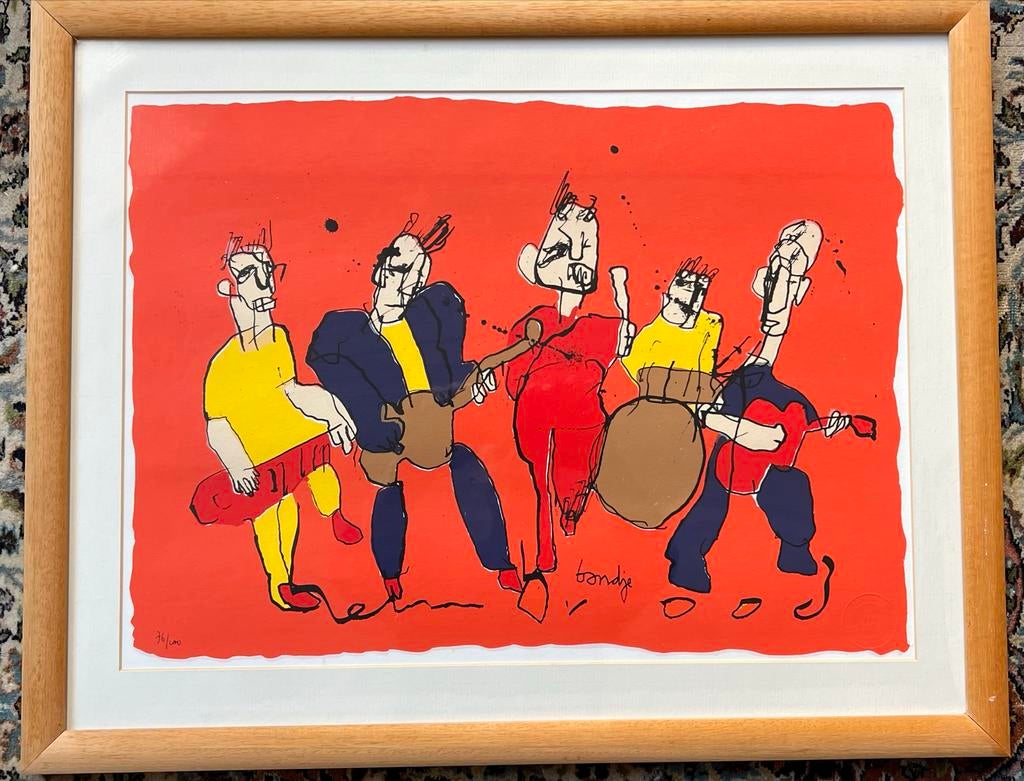 Bandje - Gesigneerde en genummerde zeefdruk, Ophalen of Verzenden