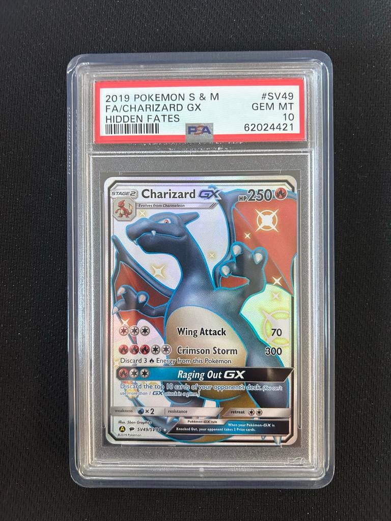 Pokémon PSA 10 Slabs: Charizard GX, Pikachu, Ophalen of Verzenden, Zo goed als nieuw, Meerdere kaarten, Foil