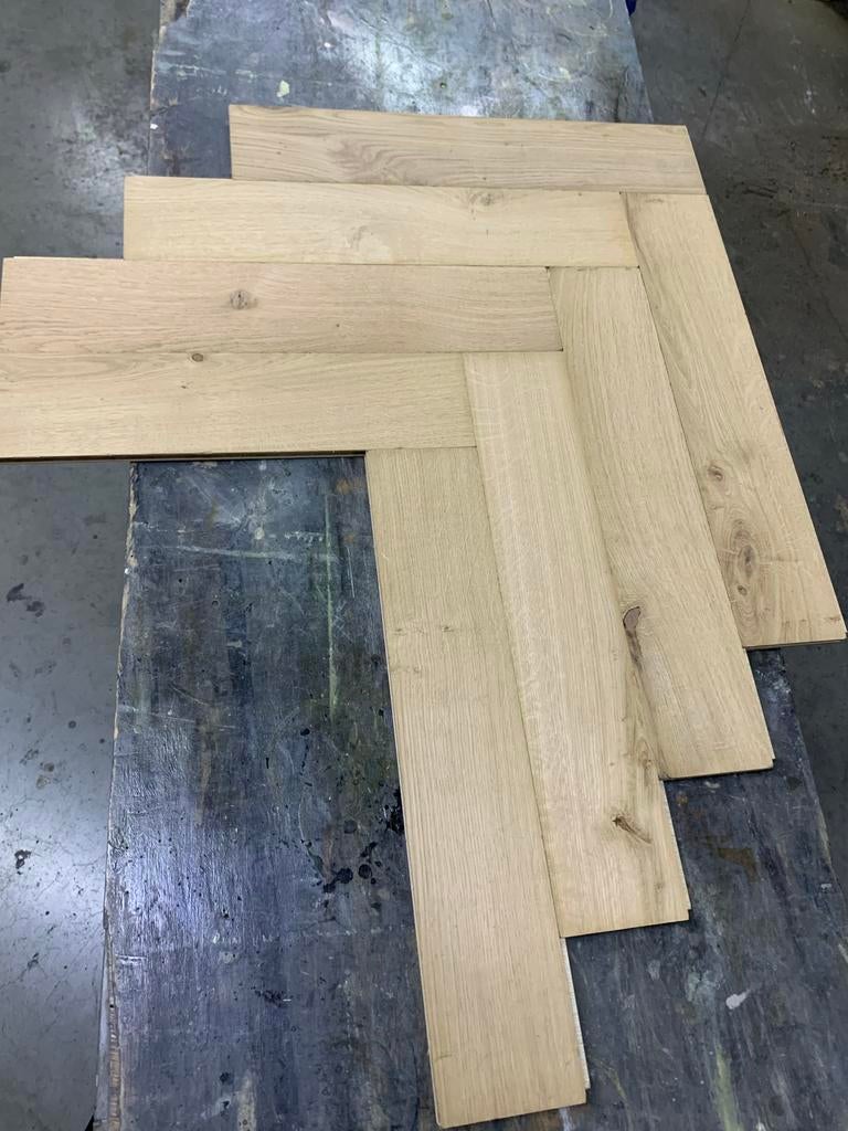 Visgraat Multiplank Vloer 42m2 - Geschikt voor Vloerverwarmi, Doe-het-zelf en Verbouw, 50 tot 150 cm, Nieuw, 10 m² of meer, 10 tot 30 cm