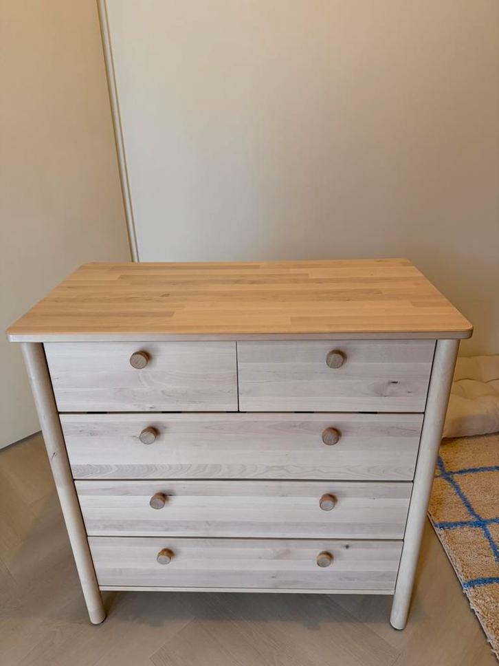 Massief berken commode, Kinderen en Baby's, Kinderkamer | Commodes en Kasten, Zo goed als nieuw, Commode, 90 tot 105 cm, 100 cm of meer