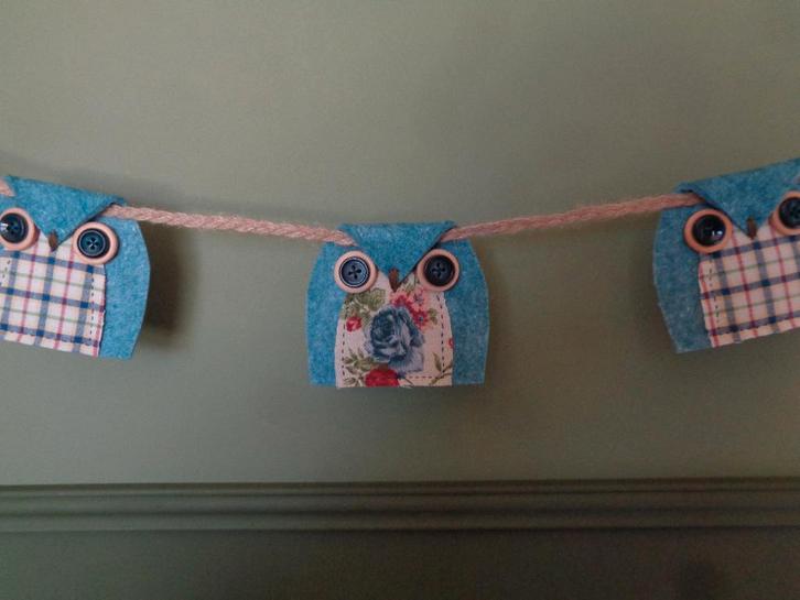~ Uiltjesslinger Uilenhanger Stoffen Uil Owl, Kinderen en Baby's, Kinderkamer | Inrichting en Decoratie, Overige typen, Ophalen of Verzenden