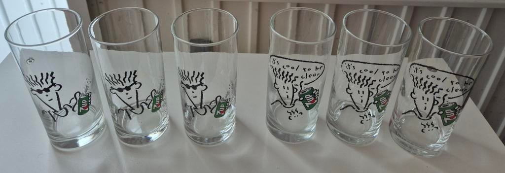 6 Fido Dido 7up glazen, Ophalen of Verzenden, Zo goed als nieuw, Glas