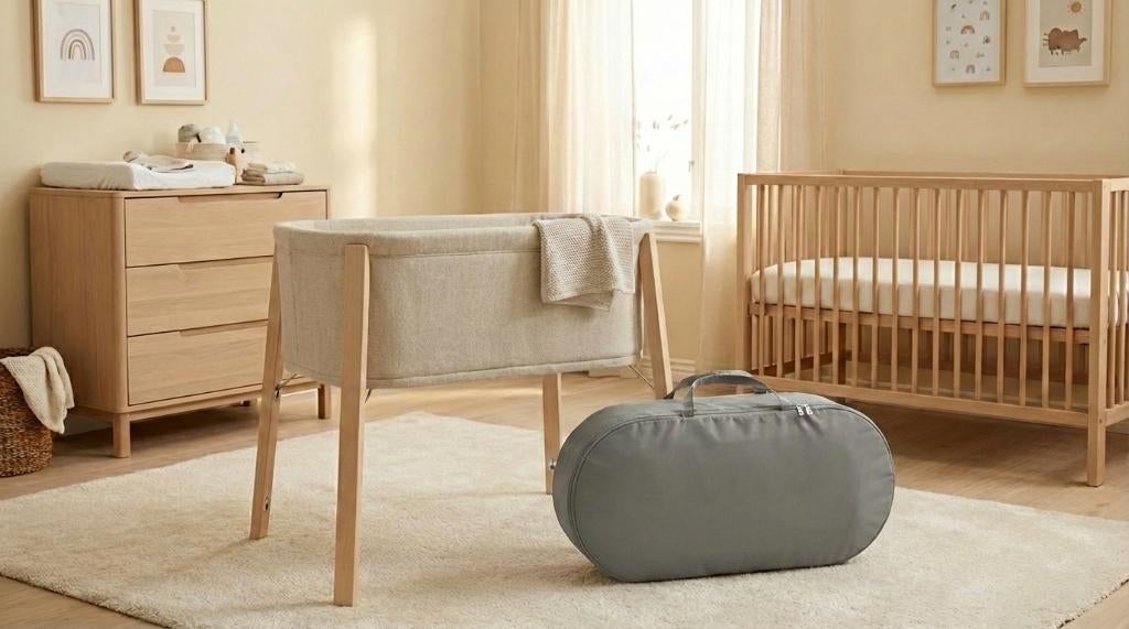 Stokke Snoozi wieg met matras, hoeslaken en reistas, Ophalen, Zo goed als nieuw, Reisbedje