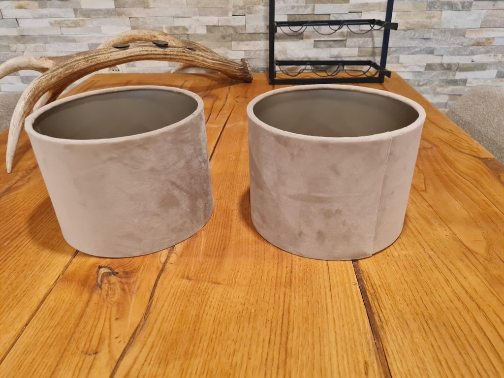 Lampenkap 2 x, Huis en Inrichting, Lampen | Lampenkappen, Ophalen of Verzenden, Bruin, Rond, Minder dan 25 cm